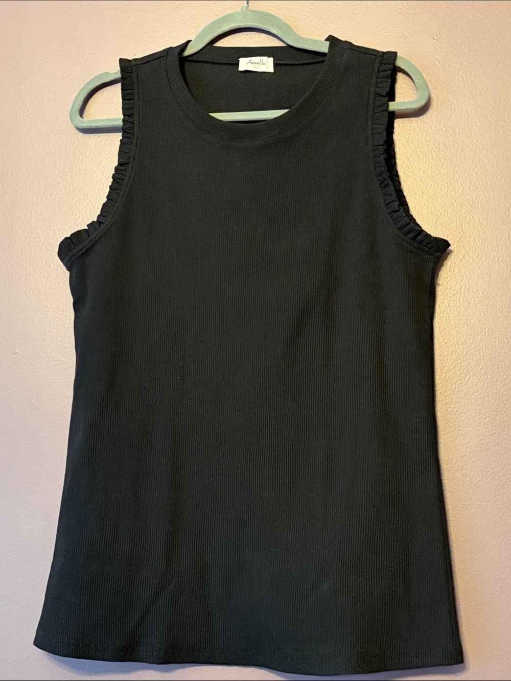 Amalli Talli Chloe Tall Ruffle-Trim Ribbed Tank Top Size XL